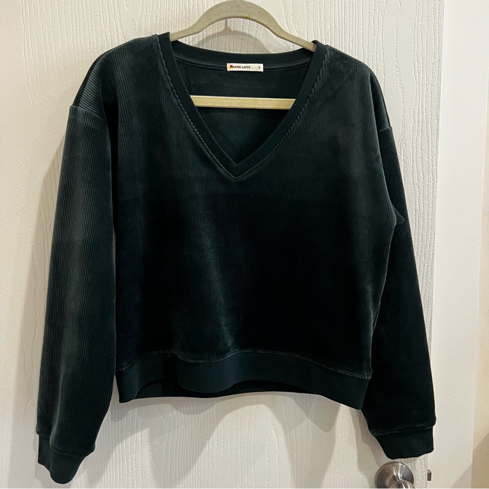 Marine Layer Cord Velour V-Neck Sweatshirt - Picture 4 of 6